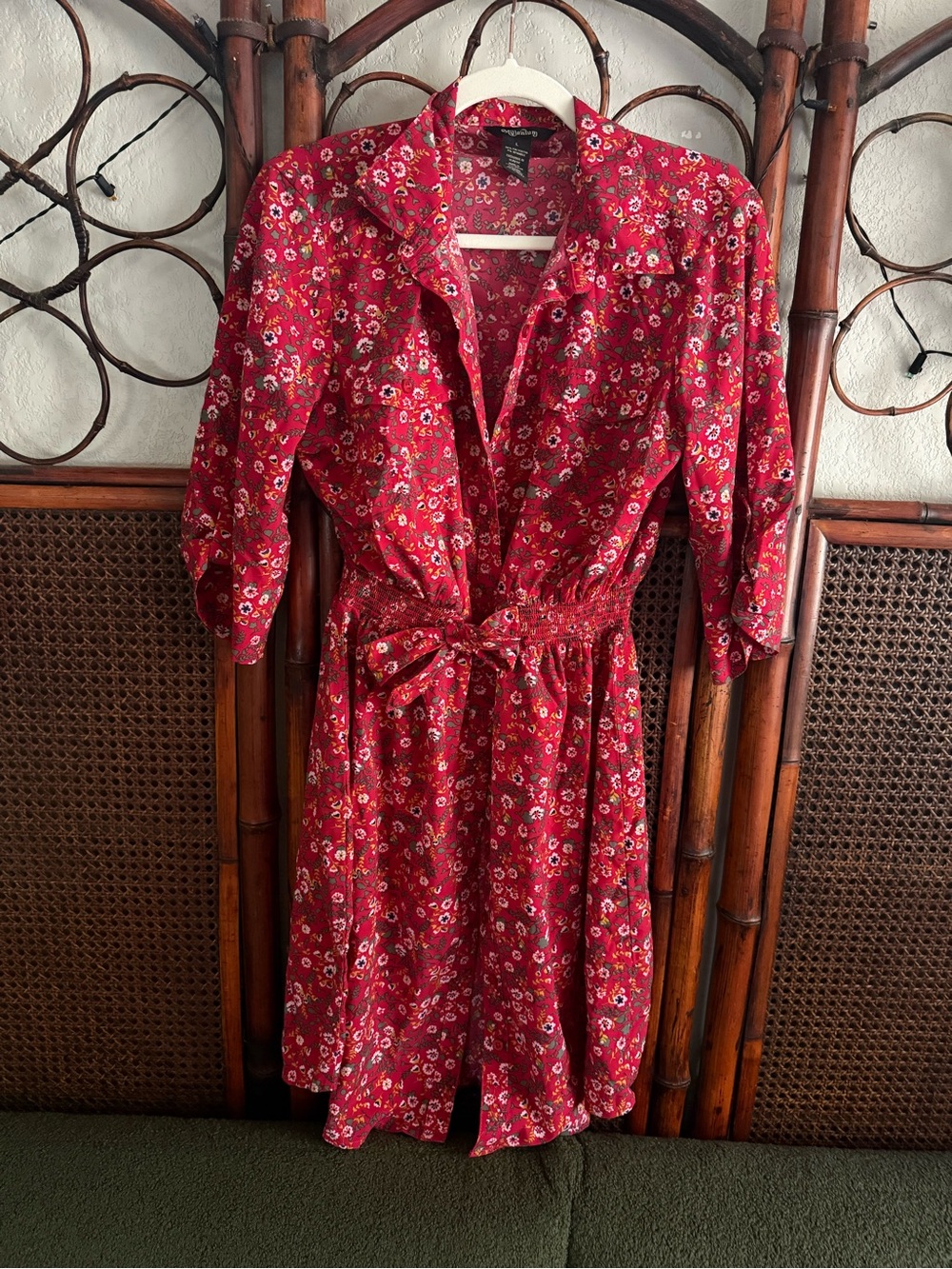 Millenium Red Floral Button-Front Dress